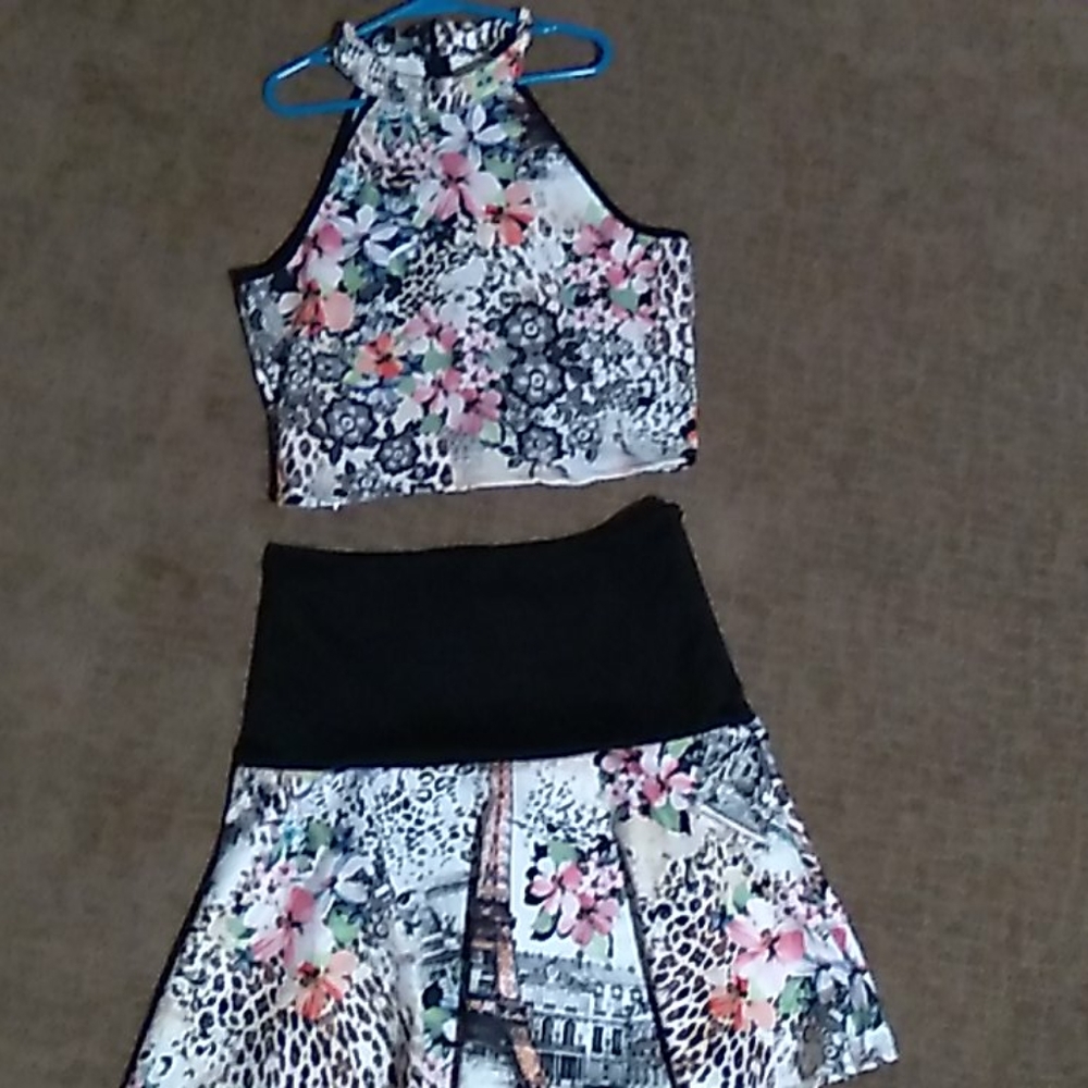crop top and skirt set